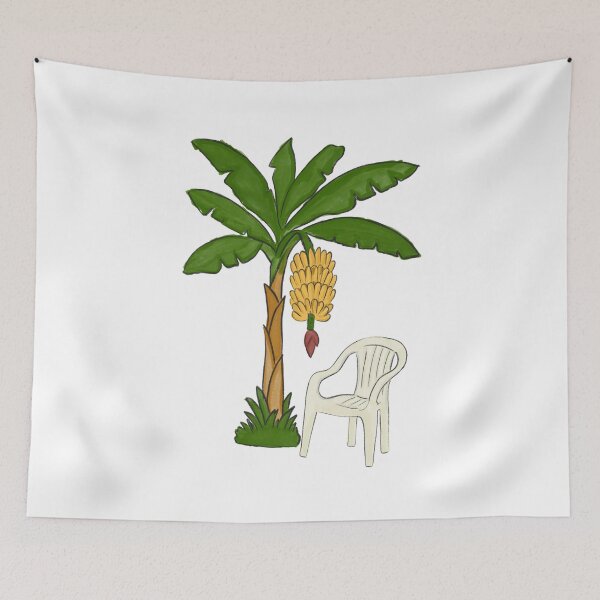 Item preview, Plastic Chair and Banana Tree (Watercolor) designed and sold by byebyesally.