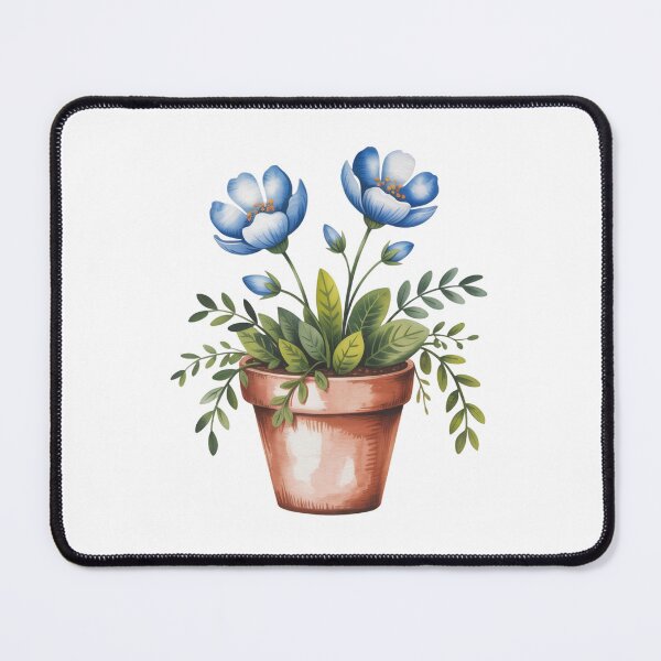 Item preview, blue potted flowers designed and sold by jkrphoto.