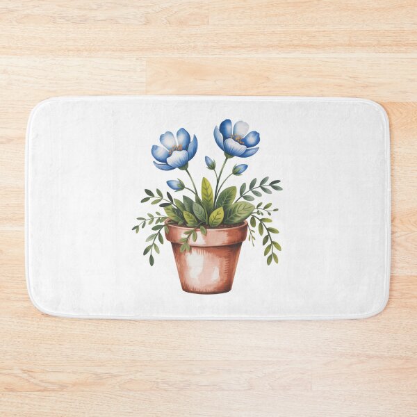 Item preview, blue potted flowers designed and sold by jkrphoto.