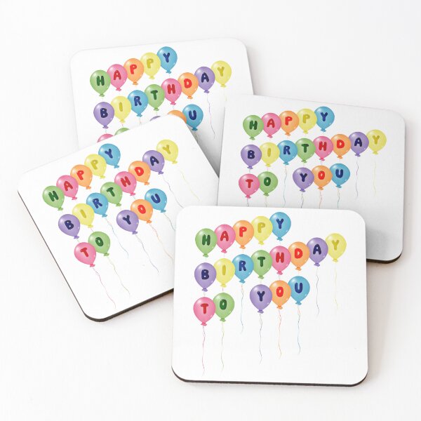Item preview, Happy Birthday! Celebration lettering on flying сolorful balloons designed and sold by NataliaVVV.