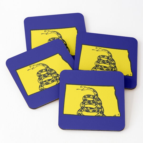 Item preview, NORTH DAKOTAN  - Libertarian - Don't Tread On Me Gadsden Snake on  NORTH DAKOTA  Map on Blue default background, #020279 designed and sold by pelagio.