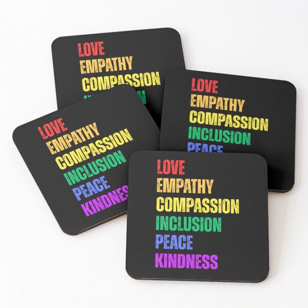 Aperçu de l'œuvre Bonté Empathie Inclusion Paix Amour Justice sociale créée et vendue par kawaiivsglitch.
