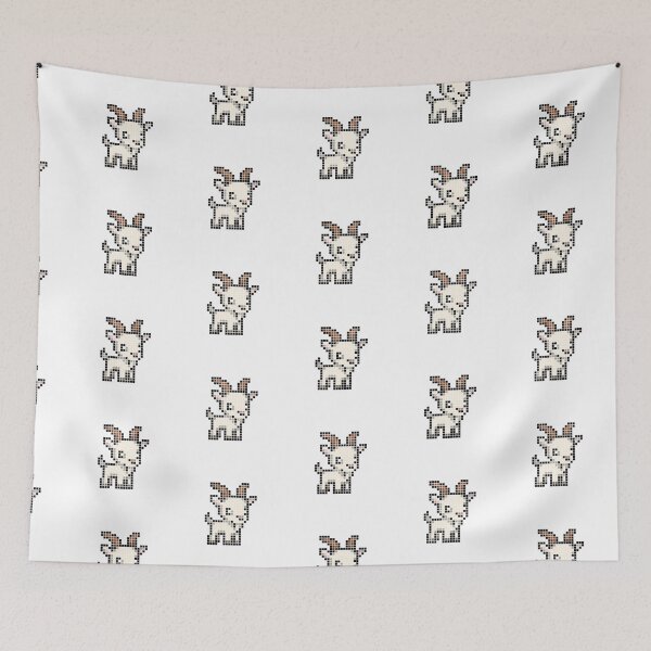 Item preview, Pixeled goat (white) designed and sold by Brain Fart Buffet.