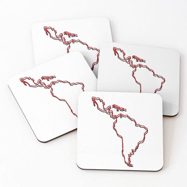Item preview, Outline of Latin America in Red and Black designed and sold by byebyesally.
