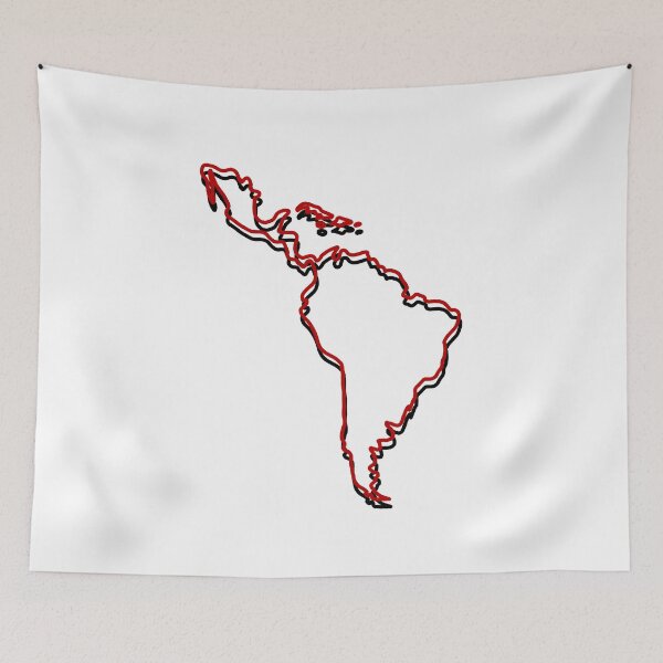 Item preview, Outline of Latin America in Red and Black designed and sold by byebyesally.