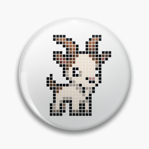 Item preview, Pixeled goat (white and brown) designed and sold by Brain Fart Buffet.