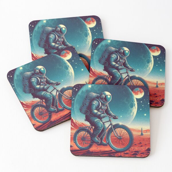 Item preview, astronaut riding a bicycle designed and sold by Dogandesighn.