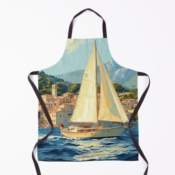 Item preview, French Riviera  - Vintage Sailboat on Côte d'Azur designed and sold by Myra365Art.
