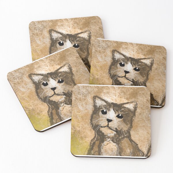 Item preview, Unique Textured Cat Painting | Feline Art Print Gift. designed and sold by ArtistLim.