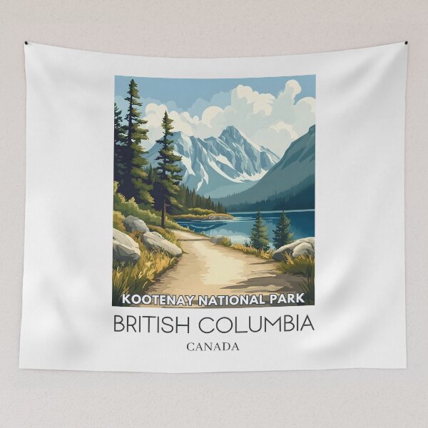 Item preview, A Pop Art Illustration of Kootenay National Park - Canada  designed and sold by StudioRedKoala.