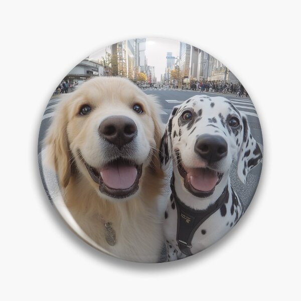 Item preview, Dogs taking a selfie in a busy street designed and sold by planned-chaos.