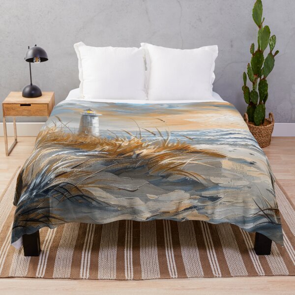 Item preview, Impasto Lighthouse Seascape, Textured Coastal Sunset Painting Art designed and sold by MargaretWiktor.