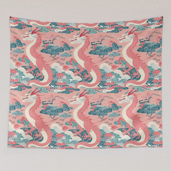 Item preview, Eastern Pink Dragon Pattern designed and sold by PatronesKawai.