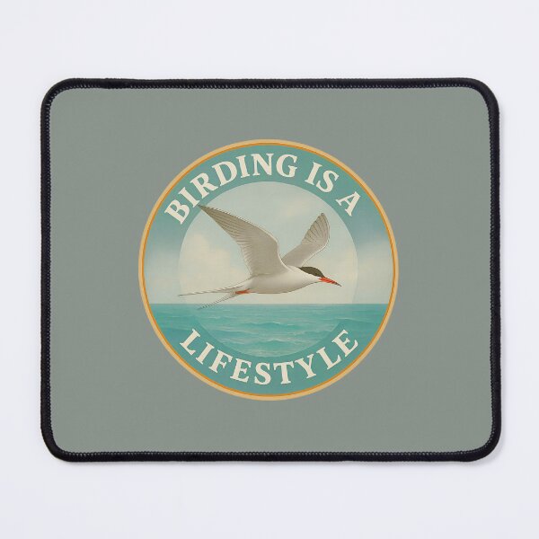 Item preview, Birding Is a Lifestyle – Tern Vintage Ocean Badge designed and sold by Brainy Bird's Place.