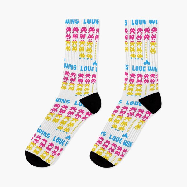Item preview, PRIDE Collection: Pansexual Space Invaders "LOVE WINS" (Pixel Art) designed and sold by Rebecca Creates....