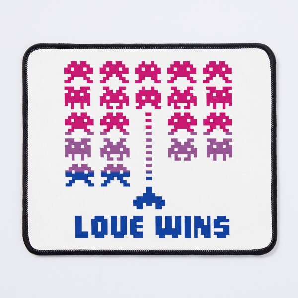 Item preview, PRIDE Collection: Bisexual Space Invaders "LOVE WINS" (Pixel Art) designed and sold by Rebecca Creates....