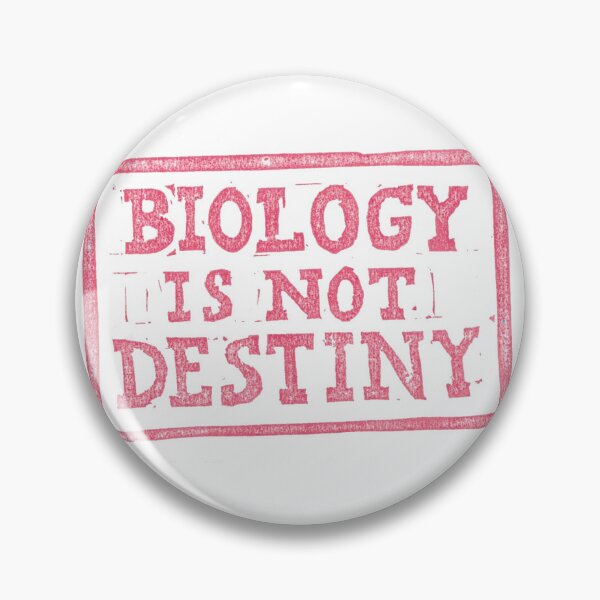 Item preview, Biology is not Destiny - block print style designed and sold by Inkysloth.