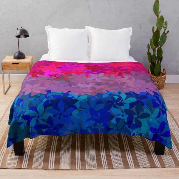 Item preview, Groovy Retro Boho Floral Abstract Digital Bisexual Pride Flag designed and sold by Chaos Queery.