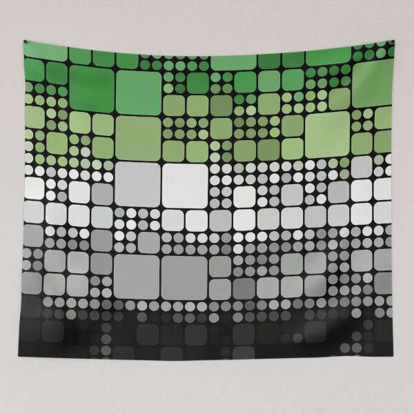 Item preview, Retro Modern Groovy Quirky Geometric Abstract Digital Aromantic Pride Flag designed and sold by Chaos Queery.