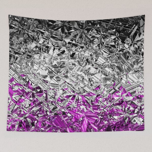 Item preview, Glitchy Groovy Grungy Trippy Abstract Digital Asexual Pride Flag designed and sold by Chaos Queery.