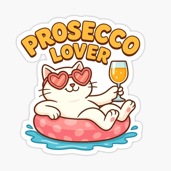 Item preview, Floating in Style: The Prosecco Cat designed and sold by URBANIQ.