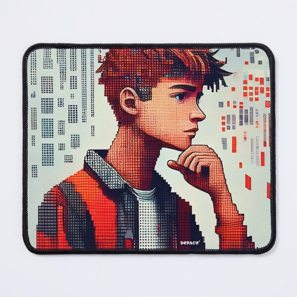 Item preview, Teen Contemplating Data in a Mosaic of Tiny Red Bricks - dePace' designed and sold by mrpropcake.