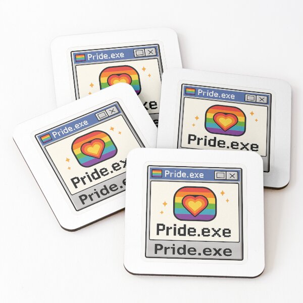 Artikelvorschau, Pride.exe – Vintage-Computer-Regenbogen-Aufkleber entworfen und verkauft von Mestyle0.
