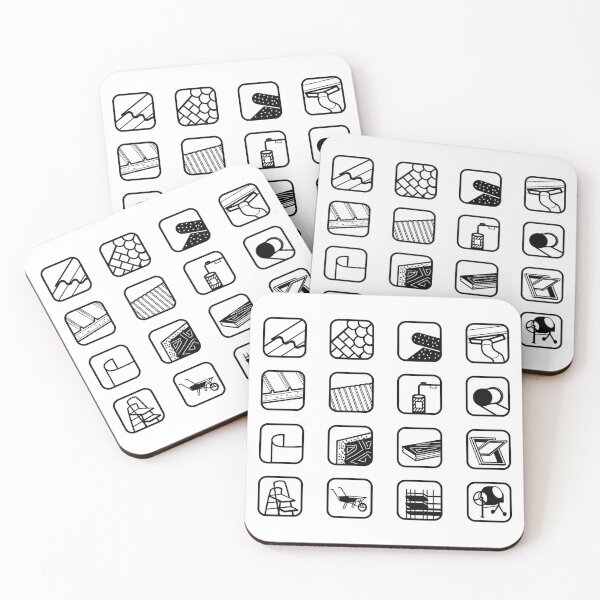 Item preview, Building Materials & Construction Icons Set | Roofing, Insulation, Waterproofing designed and sold by artnatago.