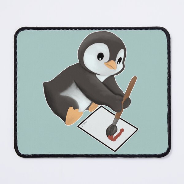 Item preview, Penguin Painter at Work designed and sold by aleecyam.