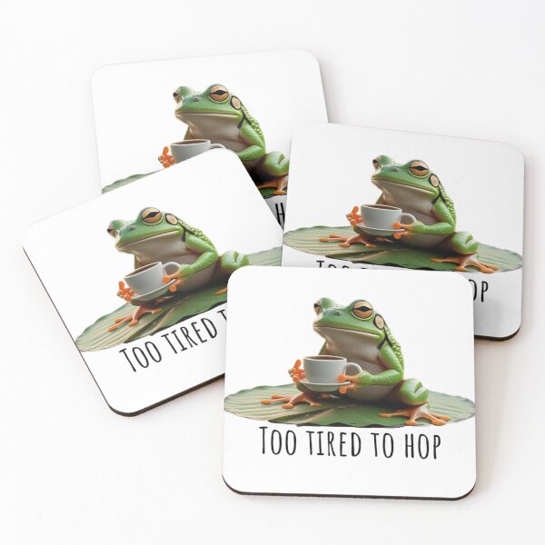 Item preview, Sleepy Frog with Coffee by a Pond designed and sold by Aleviaandrk.