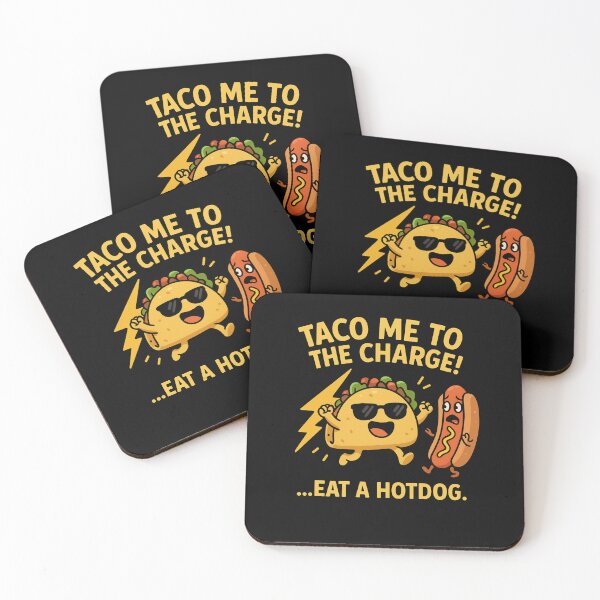 Item preview, Taco Me to the Charge – Funny Taco vs Hotdog Cartoon designed and sold by Passacagliabusra.