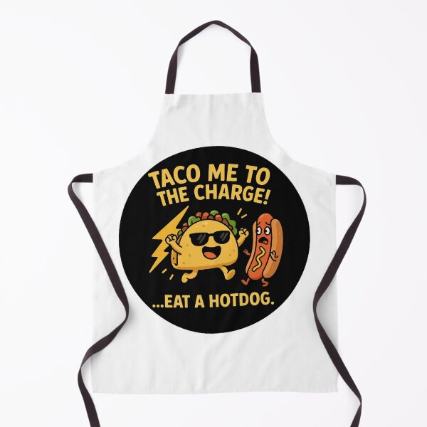 Item preview, Taco Me to the Charge – Funny Taco vs Hotdog Cartoon designed and sold by Passacagliabusra.