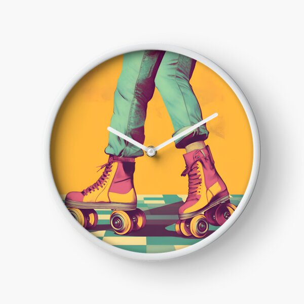 Vista previa del artículo con la obra «Patines retro funky vintage de los años 80 sobre suelo a cuadros», diseñado y vendido por !Shirt Stains!.