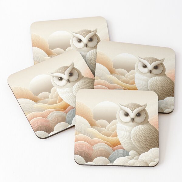 Item preview, A Cheeky Owl Sits Amidst Pastel Flowing Clouds designed and sold by IZiets.