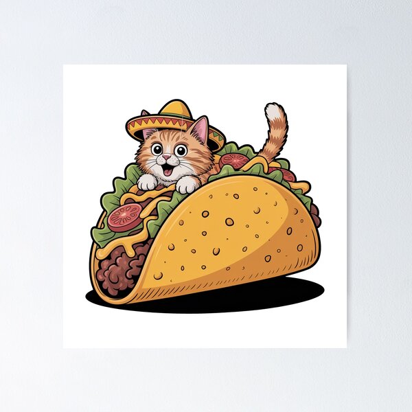 Item preview, Taco Cat Funny Food Design designed and sold by MonkiFlipp.