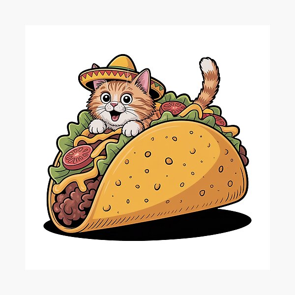 Item preview, Taco Cat Funny Food Design designed and sold by MonkiFlipp.