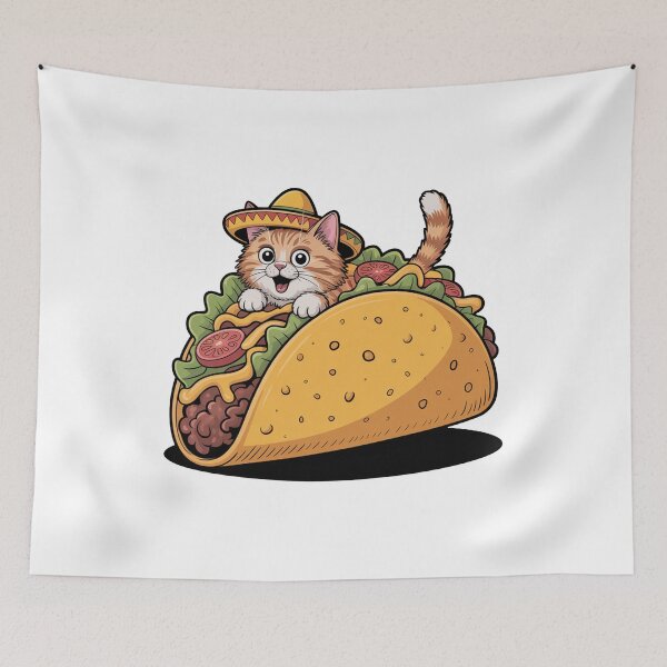 Item preview, Taco Cat Funny Food Design designed and sold by MonkiFlipp.