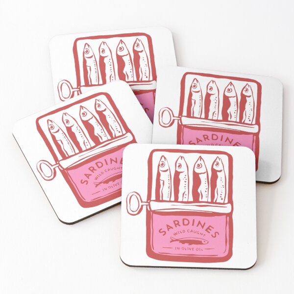 Item preview, red sardines designed and sold by Pretty Postcards.