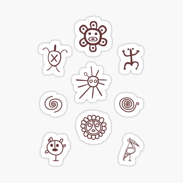 Item preview, Set of Taino Symbols Puerto Rico Brown designed and sold by byDarling.