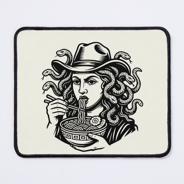 Item preview, Medusa Eating Ramen Noodles Greek Portrait Vintage T-Shirt designed and sold by SunfullyYours.