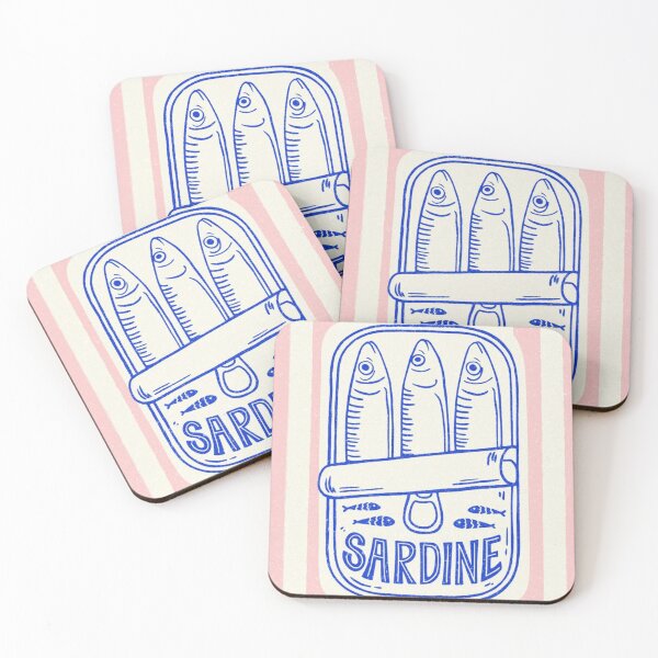 Item preview, blue sardines designed and sold by Pretty Postcards.