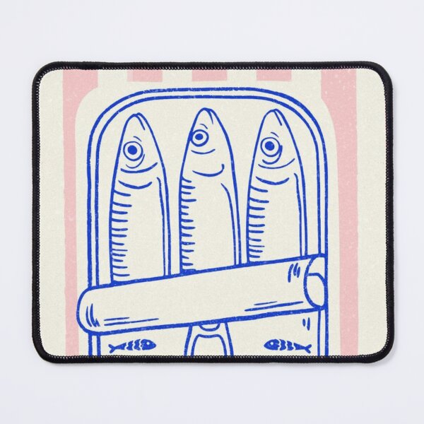 Item preview, blue sardines designed and sold by Pretty Postcards.
