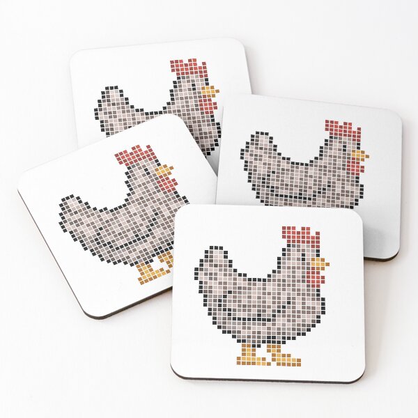 Item preview, Pixeled chicken (red laced) designed and sold by Brain Fart Buffet.