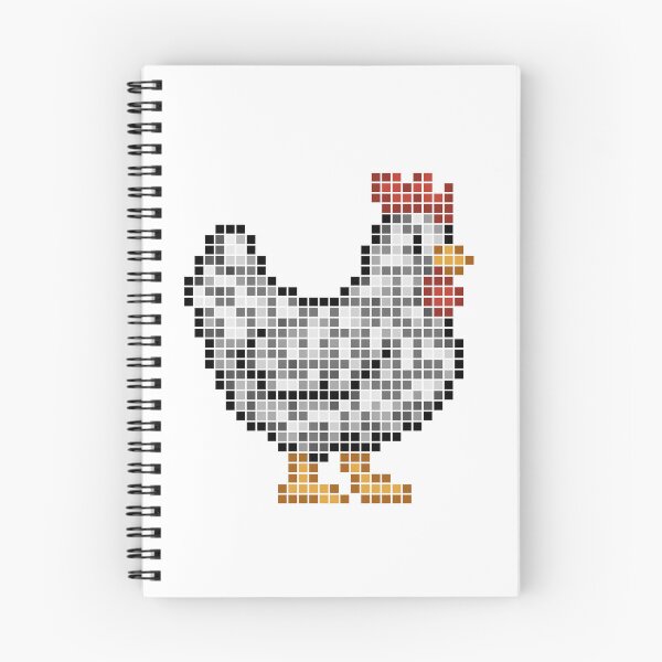 Artikelvorschau, Gepixeltes Huhn (silbern geschnürt) entworfen und verkauft von Brain Fart Buffet.