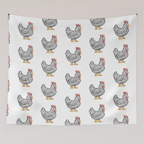 Item preview, Pixeled chicken (silver laced) designed and sold by Brain Fart Buffet.