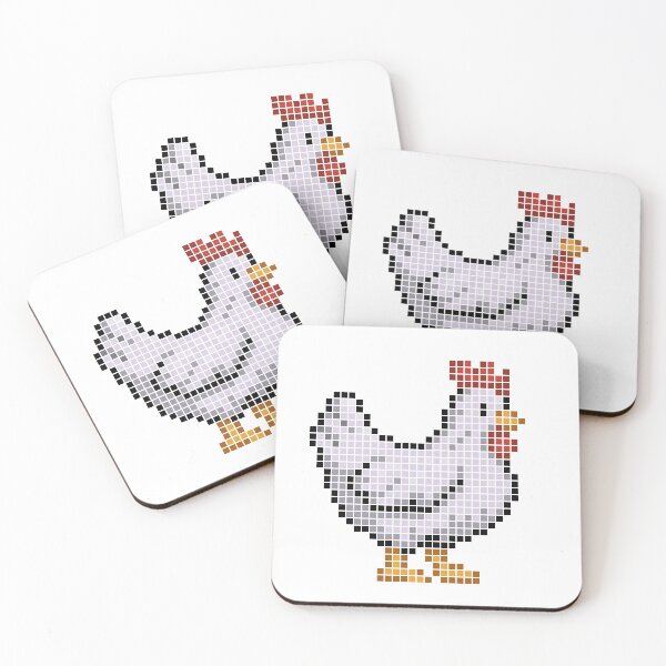 Artikelvorschau, Gepixeltes Huhn (Lavendel) entworfen und verkauft von Brain Fart Buffet.