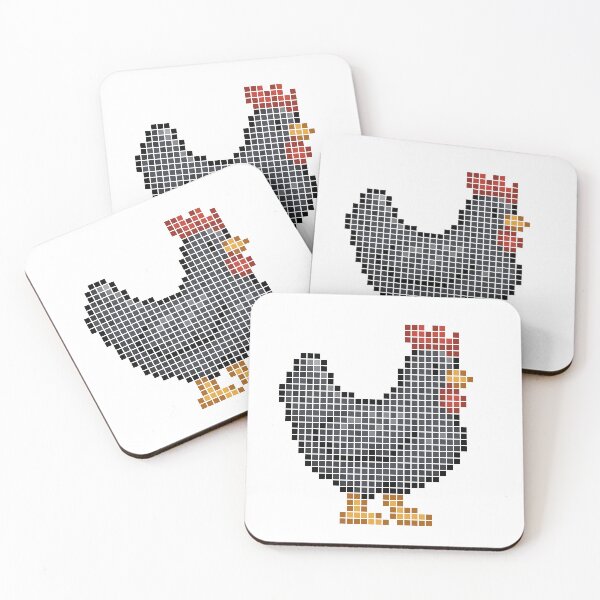 Artikelvorschau, Gepixeltes Huhn (schwarz) entworfen und verkauft von Brain Fart Buffet.