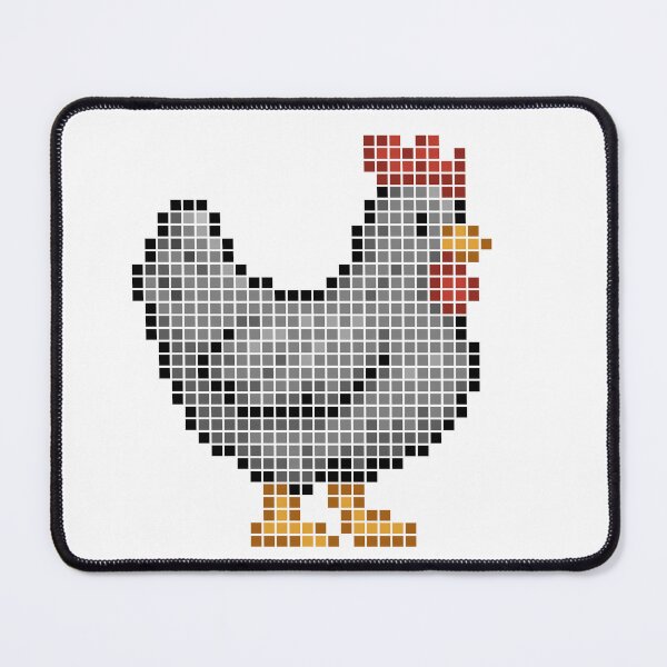 Item preview, Pixeled chicken (silver) designed and sold by Brain Fart Buffet.