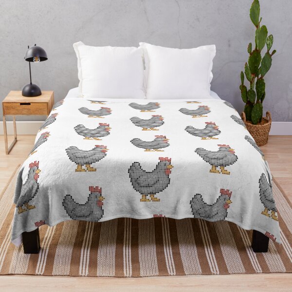 Item preview, Pixeled chicken (silver) designed and sold by Brain Fart Buffet.