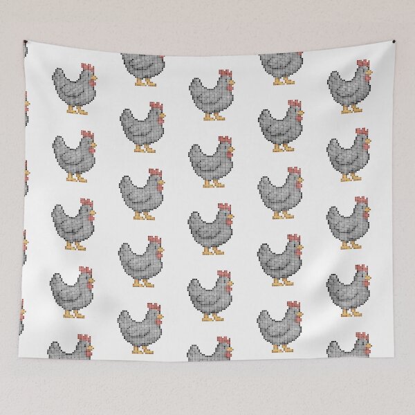 Item preview, Pixeled chicken (silver) designed and sold by Brain Fart Buffet.